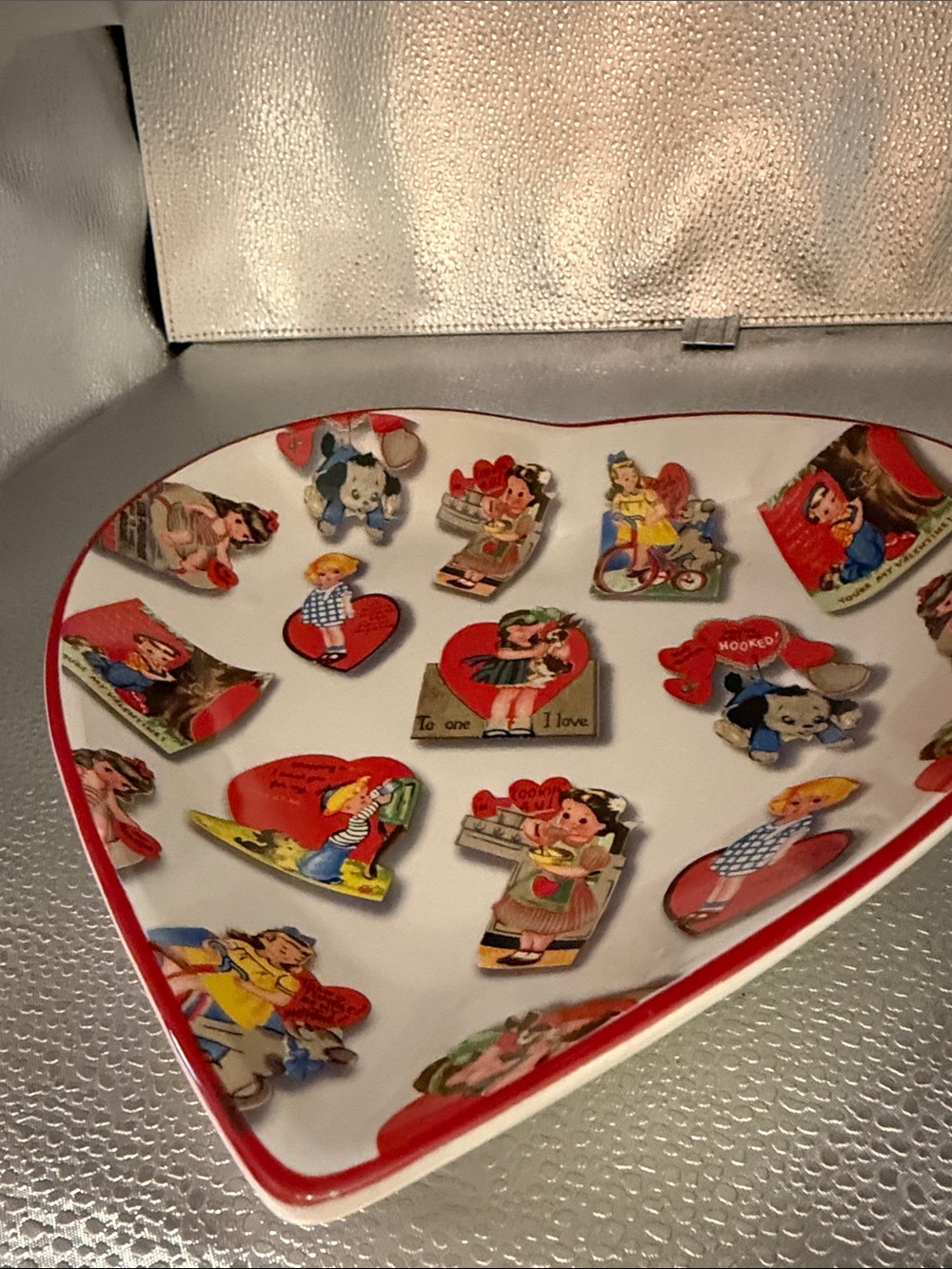 Rosanna Vintage Inspired Studio Heart Shaped Ceramic Heart Shaped Dish